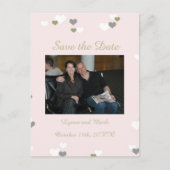 Carte Postale Faire-part Enregistrez la date Rose et Or (Devant)