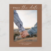 Carte Postale Faire-part Enregistrez la photo de date Bohème Simple Écritur (Devant)
