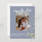 Carte Postale Faire-part Enregistrez la photo de fleurs sauvages à l'aquare (Devant / Derrière)