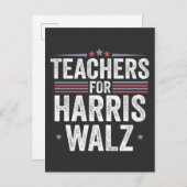 Carte Postale Faire-part Enseignants pour Harris Walz Élection 2024 Kamala  (Devant / Derrière)