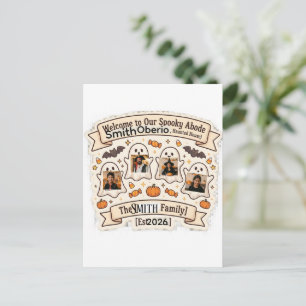 Carte Postale Faire-part Enseigne de nom de famille personnalisée pour Hall