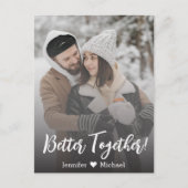 Carte Postale Faire-part ensemble mieux ! calligraphie moderne photo de cou (Devant)