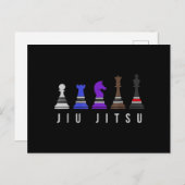Carte Postale Faire-part entraînement jiu jitsu   échecs, cadeau  bjj avec  (Devant / Derrière)