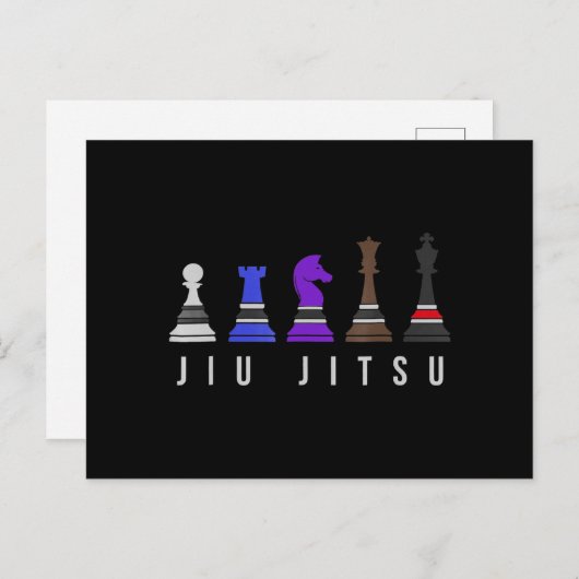 Carte Postale Faire-part entraînement jiu jitsu   échecs, cadeau  bjj avec  (Devant / Derrière)