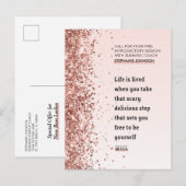 Carte Postale Faire-part Entreprise de citation motivationnelle avec paille (Devant / Derrière)