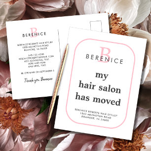 Carte Postale Faire-part Entreprise Nouvelle Adresse Typographie Monogramme