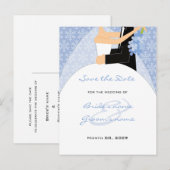 Carte Postale Faire-part Épouse et chambre d'hiver Enregistrer la date Cart (Devant / Derrière)