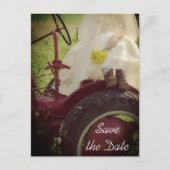 Carte Postale Faire-part Épouse sur Mariage campagnard tracteur Enregistrer (Devant)