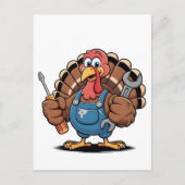 Carte Postale Faire-part Équipe de Mécaniciens Dinde de Thanksgiving Gobble (Devant)
