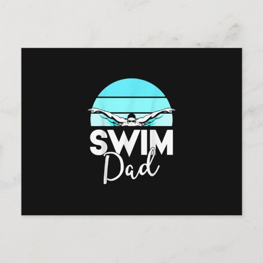 Carte Postale Faire-part Équipe de natation Papa Far École natation Rencont (Devant)