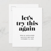 Carte Postale Faire-part Essayons de nouveau de modifier le Mariage de date (Devant / Derrière)