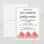 Carte Postale Faire-part Eté Famille de Réunion Pastèque (Devant / Derrière)