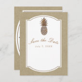 Carte Postale Faire-part Étiquette de mise en garde Kraft Pineapple Bronze  (Devant / Derrière)