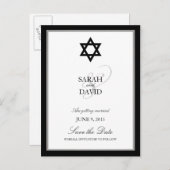 Carte Postale Faire-part Étoile classique de David Mariage juif Enregistrer (Devant / Derrière)