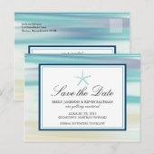 Carte Postale Faire-part Étoile de mer à l'aquarelle Enregistrez la date (Devant / Derrière)