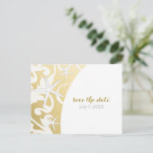 Carte Postale Faire-part Étoile de mer blanche Mariage sur la plage Or Save (Debout devant)