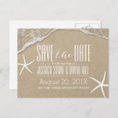 Carte Postale Faire-part Étoile de mer de mariage d'été de plage Enregistre (Devant / Derrière)