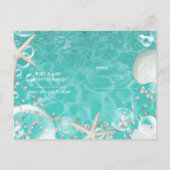 Carte Postale Faire-part Étoile de mer enchantée sarcelle et bulles Save th (Dos)