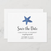 Carte Postale Faire-part Étoile de mer | Enregistrement mariage océanique (Devant / Derrière)