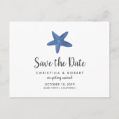 Carte Postale Faire-part Étoile de mer | Enregistrement mariage océanique (Devant)