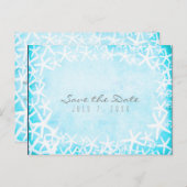 Carte Postale Faire-part Étoile de mer peinte Bleu Aqua Party Enregistrer l (Devant / Derrière)