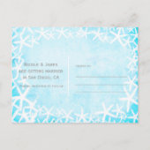 Carte Postale Faire-part Étoile de mer peinte bleu aqua Save the Date fête (Dos)