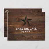 Carte Postale Faire-part Étoile Rustique Bois Rouillé Occidental Enregistre (Devant / Derrière)