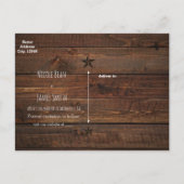 Carte Postale Faire-part Étoile rustique occidentale en bois rouille Enregi (Dos)