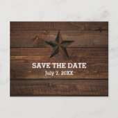 Carte Postale Faire-part Étoile rustique occidentale en bois rustique, Enre (Devant)