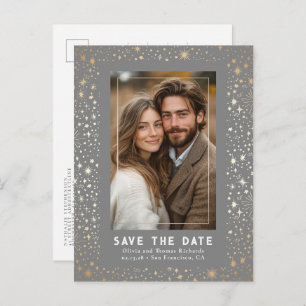Carte Postale Faire-part Étoiles Célestes Mariage Enregistrer La Date Photo