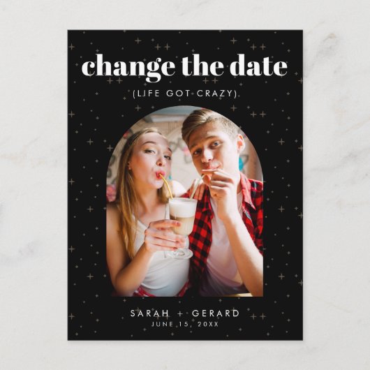 Carte Postale Faire-part Étoiles célestes Photo Changement de date (Devant)