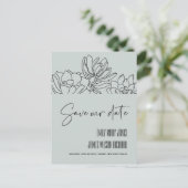 CARTE POSTALE FAIRE-PART ÉTOILES DE CACTUS DE DÉSERT GRIS DESSIN DE PLANTE (Debout devant)