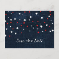 Étoiles de denim rouge blanc & bleu, fête de sauve