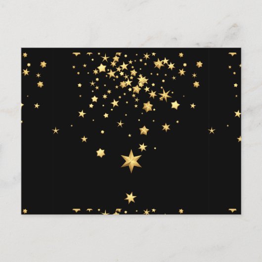 Carte Postale Faire-part Étoiles Dorées (Devant)