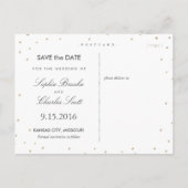 Carte Postale Faire-part Étoiles élégantes rose et or Enregistrer la date C (Dos)