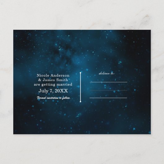 Carte Postale Faire-part Étoiles Enchantées Célestes Étoilées Enregistrer l (Dos)