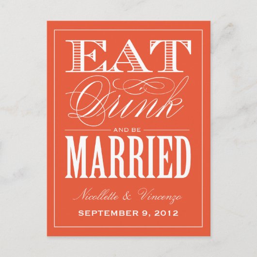 CARTE POSTALE FAIRE-PART ÊTRE MARIÉ | ENREGISTRER LA DATE D'ANNONCE (Devant)