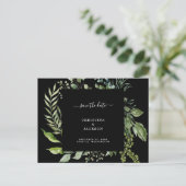 Carte Postale Faire-part Eucalyptus Black Mariage QR Code Enregistrer la da (Debout devant)