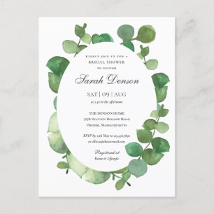 Carte Postale Faire-part Eucalyptus Bohème Floral Greenery Shower de Mariée