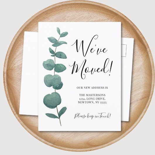 Carte Postale Faire-part Eucalyptus Changement d'adresse