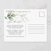 Carte Postale Faire-part Eucalyptus élégant mariage botanique enregistrer l (Dos)