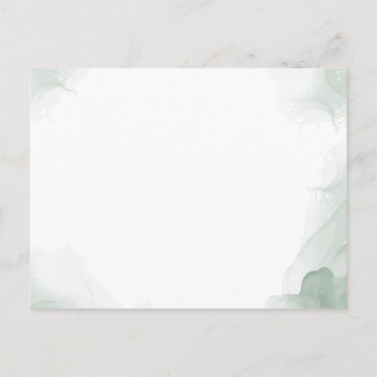 Carte Postale Faire-part Eucalyptus Feuille Gold Frame Mariage de verdure É (Dos)