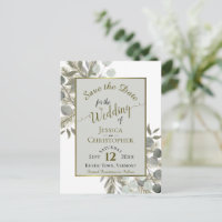 Eucalyptus & Gold Pine Grey Mariage Enregistrer la