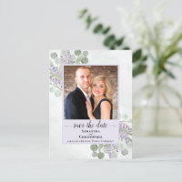 Eucalyptus Mariage violet Enregistrer la date Phot