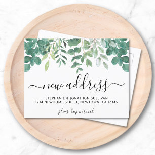 Carte Postale Faire-part Eucalyptus Nouvelle Adresse Déplacement