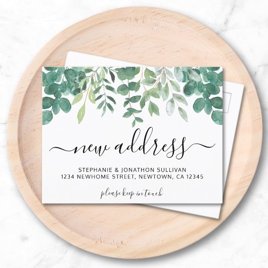 Carte Postale Faire-part Eucalyptus Nouvelle Adresse Déplacement