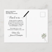 Carte Postale Faire-part Eucalyptus & Photo Sage Wedding Enregistrer la dat (Dos)