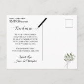 Carte Postale Faire-part Eucalyptus rustique & Mariage verdoyant Enregistre (Dos)