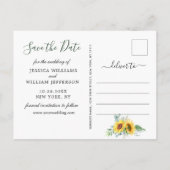 Carte Postale Faire-part Eucalyptus tournesol 3 photo Mariage Enregistrer l (Dos)