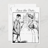 Carte Postale Faire-part Événement à la date ancienne (Devant / Derrière)